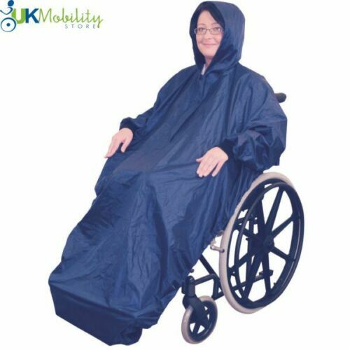 Blue wheelchair rain cover - rain,